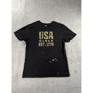 USA 1776 T Shirt Men Large Patriotic Graphic Grunge 4th‎ of July Dad Outdoor